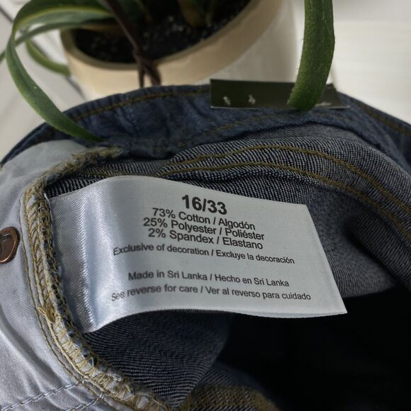 New Eddie Bauer Straight Leg Jeans Dark Wash Mid Rise Pants Womens Size 16 - Picture 9 of 10